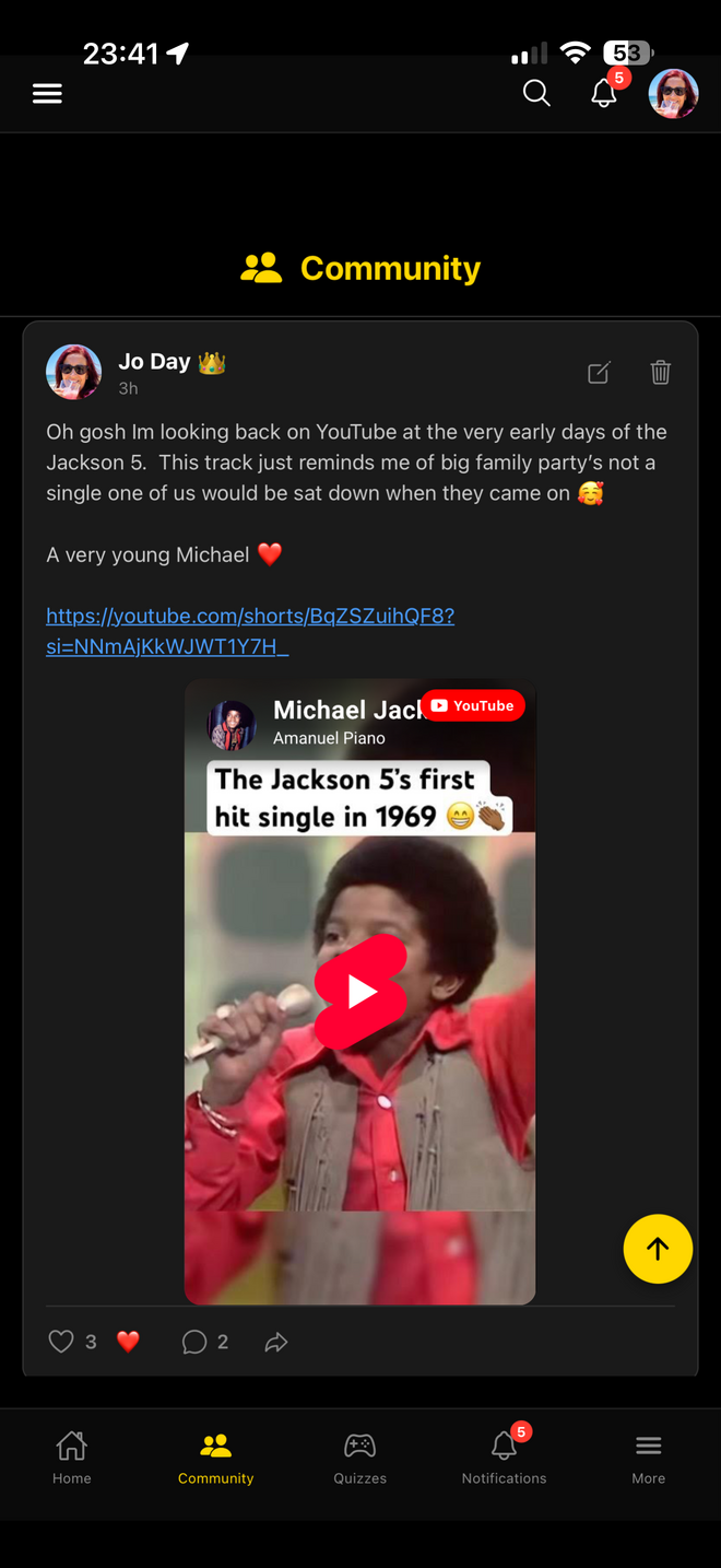 PopCrown MJ fan community feed - Michael Jackson fans sharing Jackson 5 videos memories and King of Pop discussions real fan posts